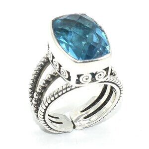 Silver Blue Topaz (10.3ct) Ring